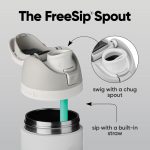 Owala FreeSip Stainless Steel Water Bottle 24 oz Shy Marshmallow - Image 3