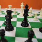 Foldable Soft Fabric Chess Set (Blue & White, 24 * 24) - Image 4