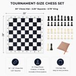 Foldable Soft Fabric Chess Set (White & Black, 20" X 20") - Image 3