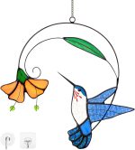 Stained Glass Hummingbird Suncatcher,Gifts for Mom Grandma Bird Lovers - Image 2