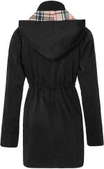 SaphiRose Women's Long Hooded Rain Jacket Outdoor Raincoat Windbreaker - Image 4