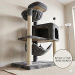 YUNIQUE Cat Tree with Cat Condo and Big Hammock, Grey - Image 10