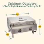 Cuisinart Outdoor Gas Grill, 2000 BTU, Portable, 2-Burner - Image 3