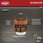 Bucket Boss The Bucketeer Bucket Tool Organizer in Brown, 10030 - Image 3