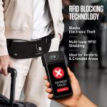 VENTURE 4TH Travel Money Belt, RFID Blocking Passport Holder - Black - Image 3