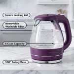 OVENTE 1.5L Glass Electric Kettle Water Boiler, Purple KG83P - Image 3
