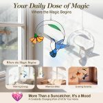 Stained Glass Hummingbird Suncatcher,Gifts for Mom Grandma Bird Lovers - Image 4