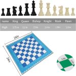 Foldable Soft Fabric Chess Set (Blue & White, 24 * 24) - Image 3