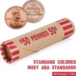 L LIKED 100 PCS Preformed Coin Wrappers Rolls-Pennies - Image 3
