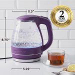 OVENTE 1.5L Glass Electric Kettle Water Boiler, Purple KG83P - Image 7