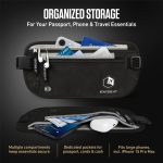 VENTURE 4TH Travel Money Belt, RFID Blocking Passport Holder - Black - Image 6