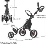 Caddytek Golf CaddyLite 11.5 V3 Superlite Deluxe Push Cart - Image 3