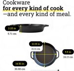Lodge L10SKL Cast Iron Dual Handle Pan, 12 inch, Black - Image 8
