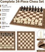 Foldable Soft Fabric Chess Set (Brown & White, 20" X 20“) - Image 3