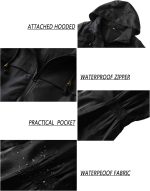 Lomon Women Waterproof Lightweight Rain Jacket Active Outdoor Hooded Raincoat - Image 7