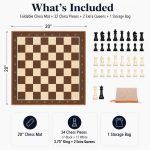 Foldable Soft Fabric Chess Set (Brown & White, 20" X 20“) - Image 7