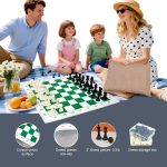 Foldable Soft Fabric Chess Set (Blue & White, 24 * 24) - Image 5
