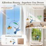 Stained Glass Hummingbird Suncatcher,Gifts for Mom Grandma Bird Lovers - Image 6