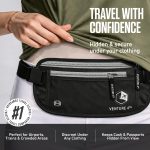 VENTURE 4TH Travel Money Belt, RFID Blocking Passport Holder - Black - Image 5