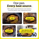 Lodge L10SKL Cast Iron Dual Handle Pan, 12 inch, Black - Image 7