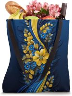 Ukraine Floral Style Flag - Ukrainian Pride Tote Bag - Image 5