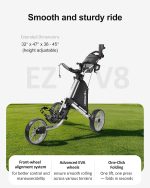 Caddytek Golf CaddyLite EZ Fold V8 3-Wheel Push Cart - Image 8