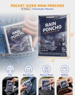 Hagon PRO Disposable Rain Ponchos for Adults (5 Pack) - Image 3