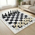 Foldable Soft Fabric Chess Set (White & Black, 20" X 20") - Image 2