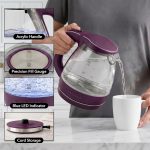 OVENTE 1.5L Glass Electric Kettle Water Boiler, Purple KG83P - Image 5