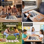 Foldable Soft Fabric Chess Set (White & Black, 20" X 20") - Image 10