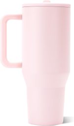 HydroJug Traveler 40oz, Insulated Tumbler with Handle & Straw, Pink Sand - Image 3