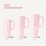 HydroJug Traveler 40oz, Insulated Tumbler with Handle & Straw, Pink Sand - Image 6