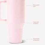 HydroJug Traveler 40oz, Insulated Tumbler with Handle & Straw, Pink Sand - Image 4