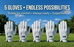 Gloves (5 Pack) Cabretta Leather, Premium Quality Mens Golf Gloves - Image 8