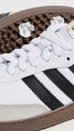 adidas Mens Samba Spikeless Golf Sneakers Shoes - White - Image 5