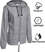 Raincoat Women Lightweight Waterproof Rain Jackets Packable Outdoor Hooded Windbreaker - Image 4