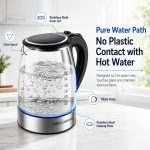 Megawise Electric Glass Kettle with Auto Shut-Off (1.8L) - Image 3