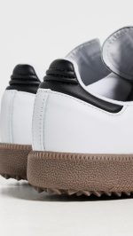 adidas Mens Samba Spikeless Golf Sneakers Shoes - White - Image 4