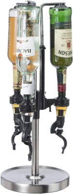 OGGI Professional 3-Bottle Revolving Liquor Dispenser, Stainless Steel - Image 2