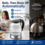 Megawise Electric Glass Kettle with Auto Shut-Off (1.8L) - Image 5
