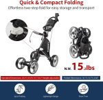 CaddytekCaddyTek Superlite 4 Wheel Golf Push Cart, Explorer Version 8 - - Image 6