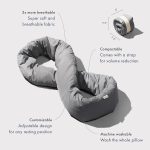 Infinity Pillow - Home Travel Soft Neck Scarf Support Sleep (Grey) - Image 4
