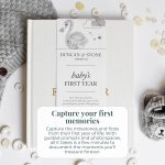 Duncan & Stone Baby Book First Year, Linen Memory Keepsake, Sage Green, 112 | Record milestones, photos & ultrasounds in a 112-page linen baby book; a boy or girl new mom keepsake gift - Image 4