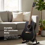 Gretsch Prelude D100 Dreadnought Acoustic Guitar, Beginner Guitar, Black - Image 3