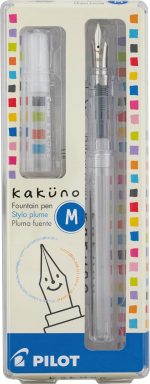 PILOT Kakuno Fountain Pen, Clear Barrel, Medium Nib, 0.5mm - Image 2